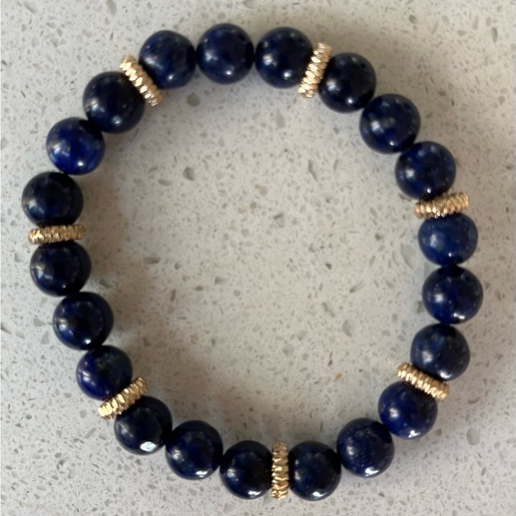 Blue & Gold Beaded Bracelet Set - Picture 5 of 6